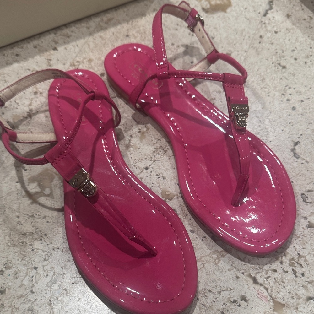 Coach Fuchsia Strappy Sandals - Picture 3 of 11